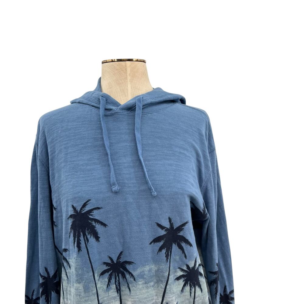 Faherty Sunwashed Slub Hoodie Palm‎ Tree Sunset Graphic Organic Cotton Medium - Picture 2 of 9